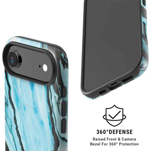 Aqua Blue Marble Ink iPhone 17 Air Magsafe Impact Case