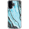 Aqua Blue Marble Ink iPhone 17 Clear Case