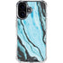 Aqua Blue Marble Ink iPhone 17 Clear Case
