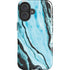 Aqua Blue Marble Ink iPhone 17 Magsafe Impact Case