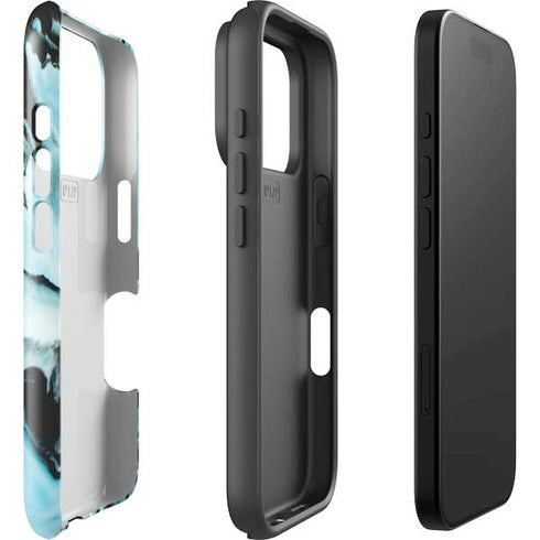 Aqua Blue Marble Ink iPhone 17 Pro Impact Case