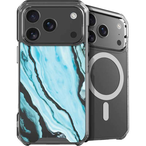 Aqua Blue Marble Ink iPhone 17 Pro Max MagSafe Case