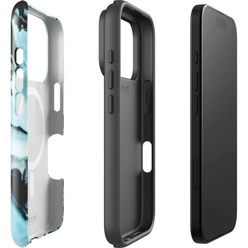 Aqua Blue Marble Ink iPhone 17 Pro Max Magsafe Impact Case