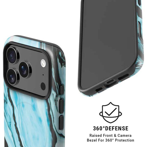 Aqua Blue Marble Ink iPhone 17 Pro Max Magsafe Impact Case