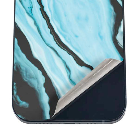 Aqua Blue Marble Ink iPhone 17 Pro Max Skin
