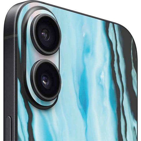 Aqua Blue Marble Ink iPhone 17 Skin