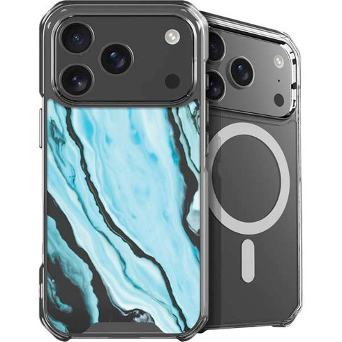 Aqua Blue Marble Ink iPhone 18 Pro Max MagSafe Case