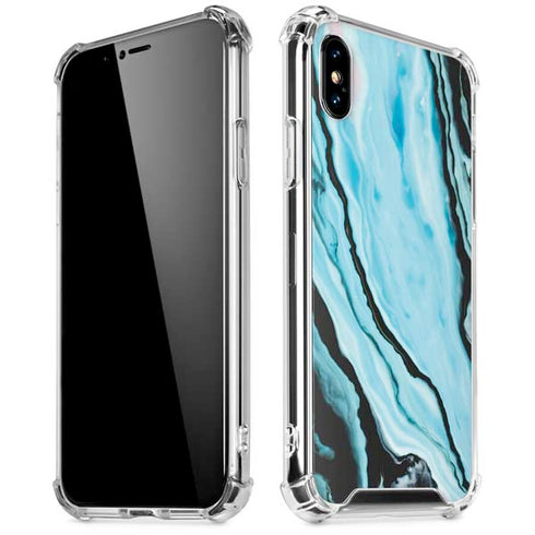 Aqua Blue Marble Ink iPhone X/XS Clear Case