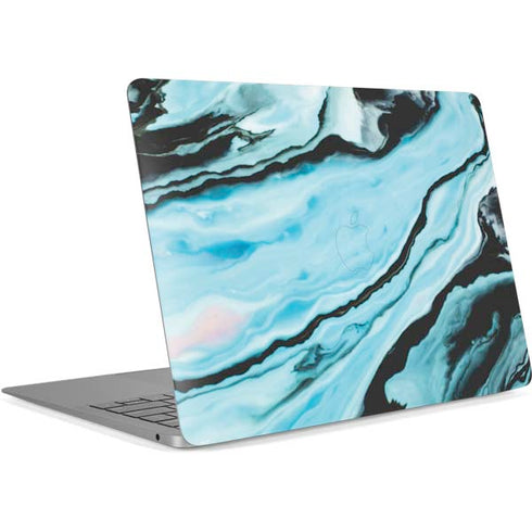Aqua Blue Marble Ink Apple MacBook Air Skin