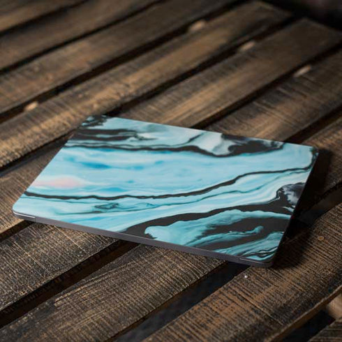 Aqua Blue Marble Ink Apple MacBook Air Skin
