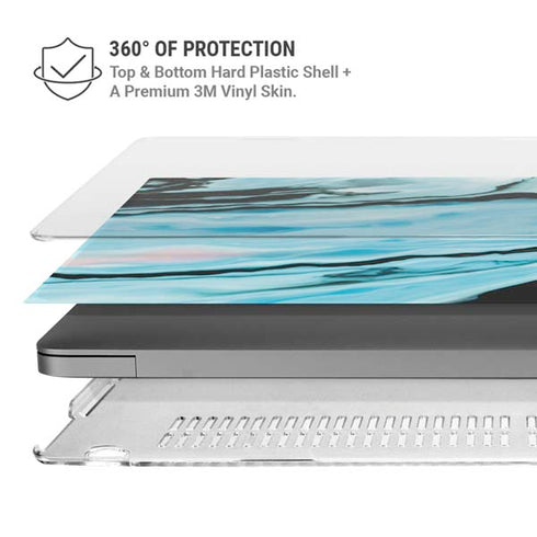 Aqua Blue Marble Ink MacBook Pro 14in (2021-24) Case plus Skin