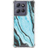 Aqua Blue Marble Ink Moto G 5G (2025) Clear Case