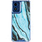 Aqua Blue Marble Ink Moto G 5G (2024) Clear Case