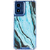 Aqua Blue Marble Ink Moto G 5G (2024) Clear Case