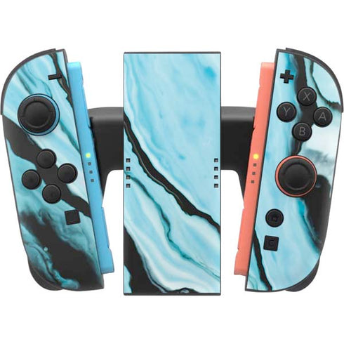 Aqua Blue Marble Ink Nintendo Switch 2 (2025) Joy-Con Controller Skin
