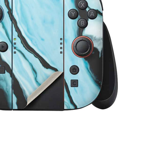 Aqua Blue Marble Ink Nintendo Switch 2 (2025) Joy-Con Controller Skin