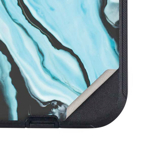 Aqua Blue Marble Ink Otterbox Defender iPhone Skin