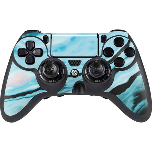Aqua Blue Marble Ink PlayStation PS4 Skins