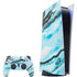 Aqua Blue Marble Ink PlayStation PS5 Skins