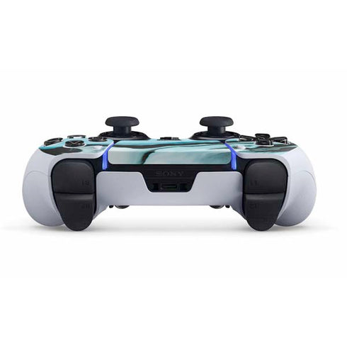 Aqua Blue Marble Ink PS5 DualSense Edge Pro Controller Skin