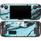 Aqua Blue Marble Ink Steam Deck Handheld Gaming Computer OLED Skin