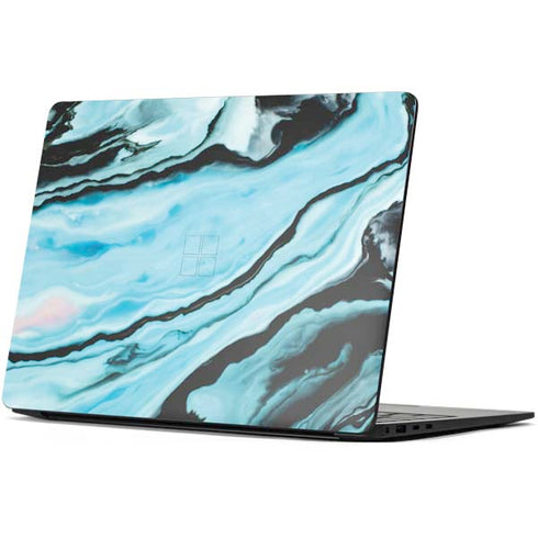 Aqua Blue Marble Ink Surface Laptop 7 15in Skin