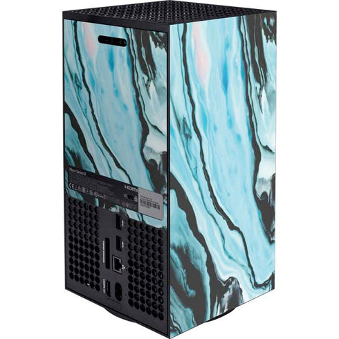 Aqua Blue Marble Ink XBox Series X Digital Edition Bundle Skin