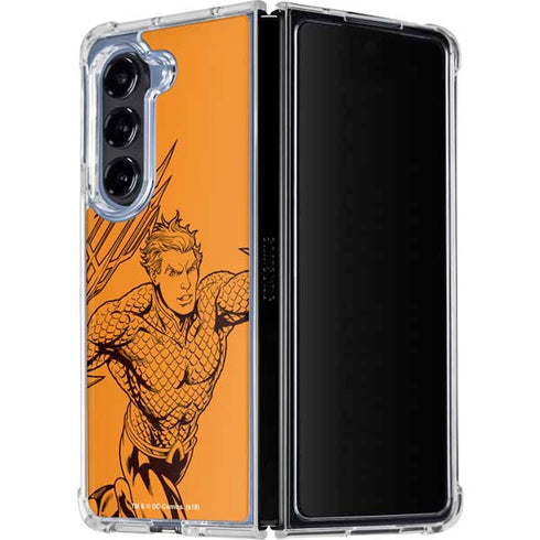 DC Comics Aquaman Comic Pop Galaxy Z Fold5 5G Clear Case