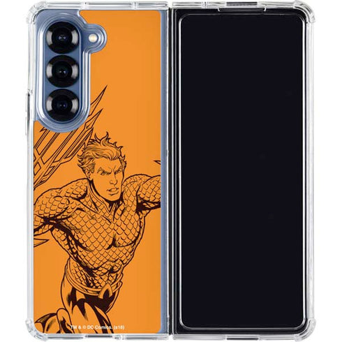 DC Comics Aquaman Comic Pop Galaxy Z Fold6 Clear Case