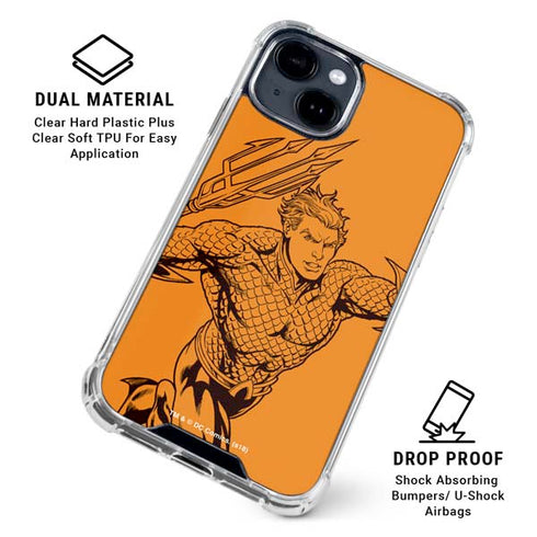 DC Comics Aquaman Comic Pop iPhone 15 Clear Case