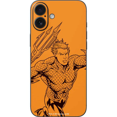 DC Comics Aquaman Comic Pop iPhone 16 Plus Skin