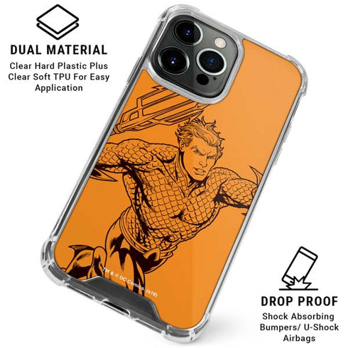 DC Comics Aquaman Comic Pop iPhone 16 Pro Max Clear Case