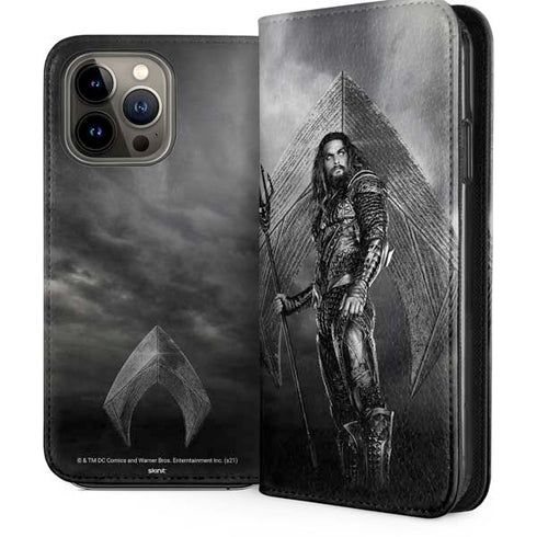 The Justice League (2017) Aquaman Poster iPhone 14 Pro Max Folio Case
