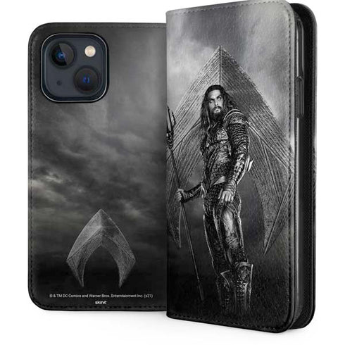 The Justice League (2017) Aquaman Poster iPhone 15 Plus Folio Case