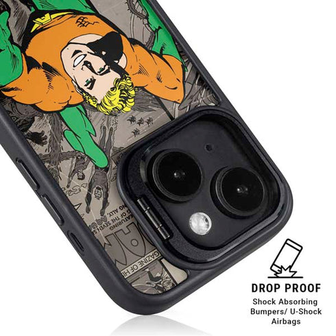 DC Comics Aquaman Classics Art iPhone 15 Kickstand Case