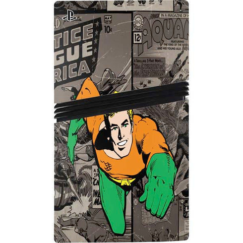 DC Comics Aquaman Classics Art PS5 Pro Console Skin