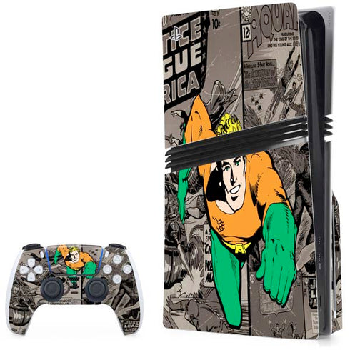 DC Comics Aquaman Classics Art PS5 Pro Disk Bundle Skin