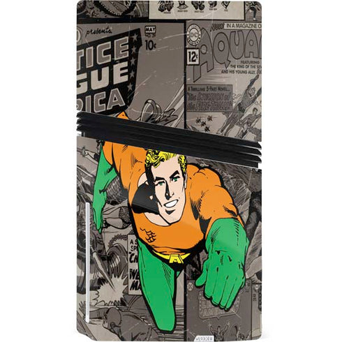 DC Comics Aquaman Classics Art PS5 Pro Disk Console Skin