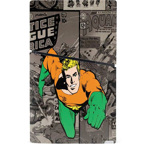 DC Comics Aquaman Classics Art PS5 Slim Digital Edition Console Skin