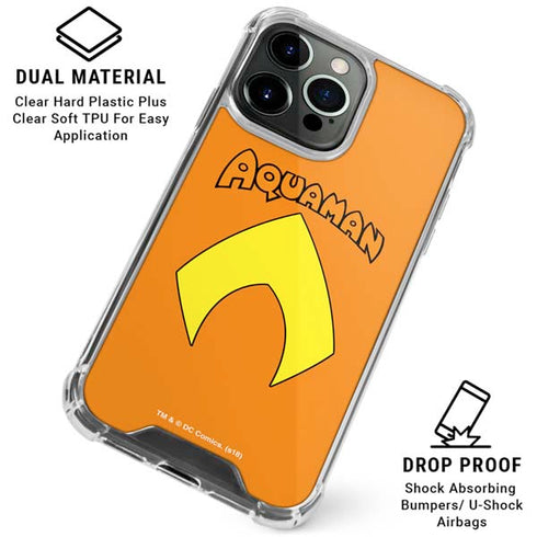 DC Comics Aquaman Classic Logo iPhone 16 Pro Max Clear Case