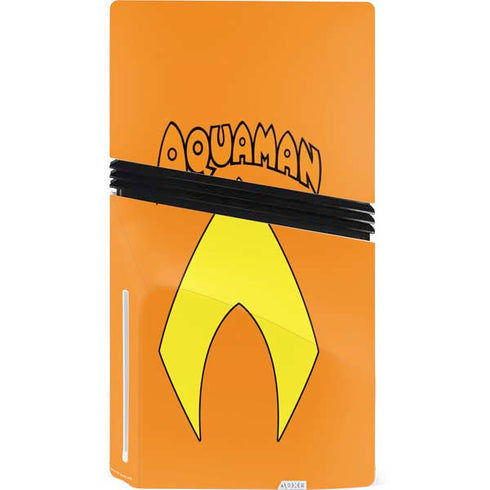 DC Comics Aquaman Classic Logo PS5 Pro Disk Console Skin