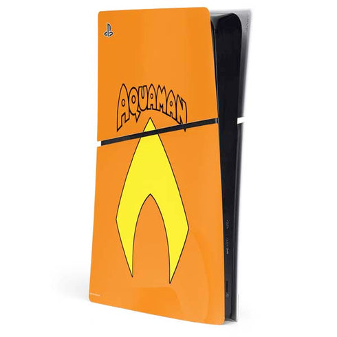 DC Comics Aquaman Classic Logo PS5 Slim Digital Edition Console Skin