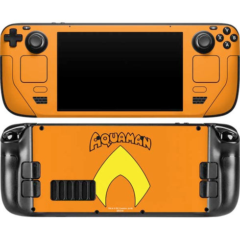 DC Comics Aquaman Classic Logo Steam Deck Handheld Gaming Computer OLED Skin