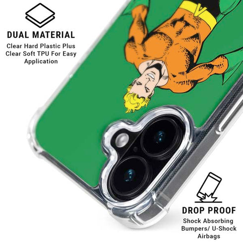 DC Comics Aquaman Classic Art Pose iPhone 16 Clear Case