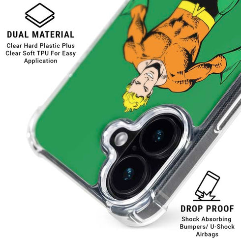 DC Comics Aquaman Classic Art Pose iPhone 16 Plus Clear Case