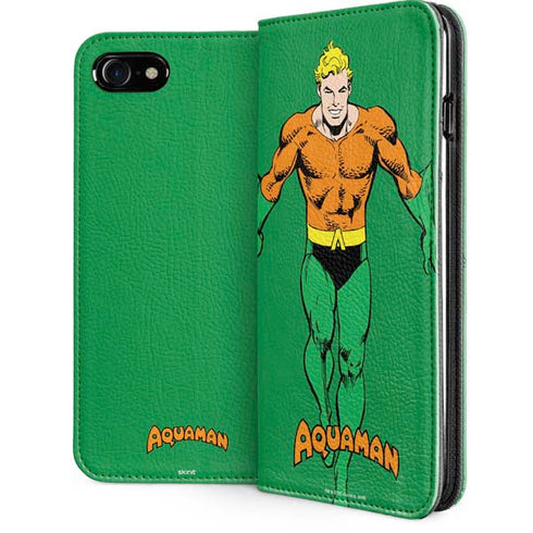 DC Comics Aquaman Classic Art Pose iPhone SE (2nd & 3rd Gen) Folio Case