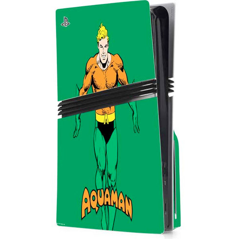 DC Comics Aquaman Classic Art Pose PS5 Pro Disk Console Skin