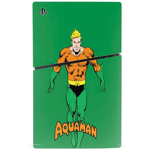 DC Comics Aquaman Classic Art Pose PS5 Slim Digital Edition Console Skin