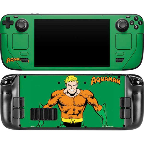 DC Comics Aquaman Classic Art Pose Steam Deck Handheld Gaming Computer OLED Skin