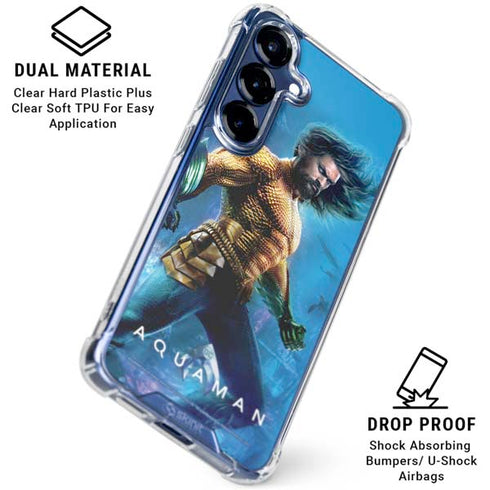 DC Comics Aquaman Movie Arthur Curry Poster Galaxy S25 FE Clear Case